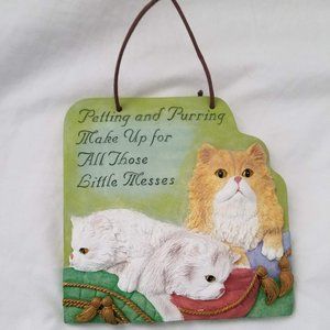 Vintage 3-D Art Deco Kitty Cats Purring Enesco Wall Mount